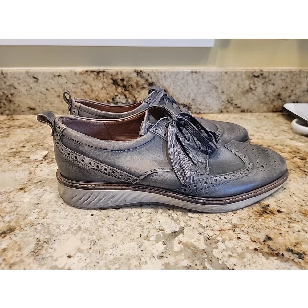 Ecco St. 1 Hybrid Brogue Mens Oxford Shoe Dress Casual Distressed Gray Sz US 13